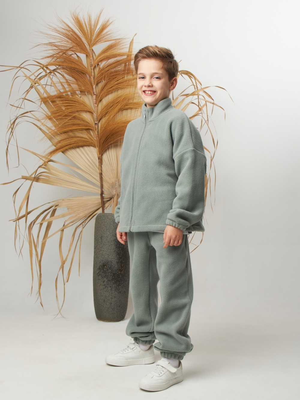 331. Костюм детский (Брюки+Толстовка), оливковый, 100% полиэстер, р. 98,104,110,116