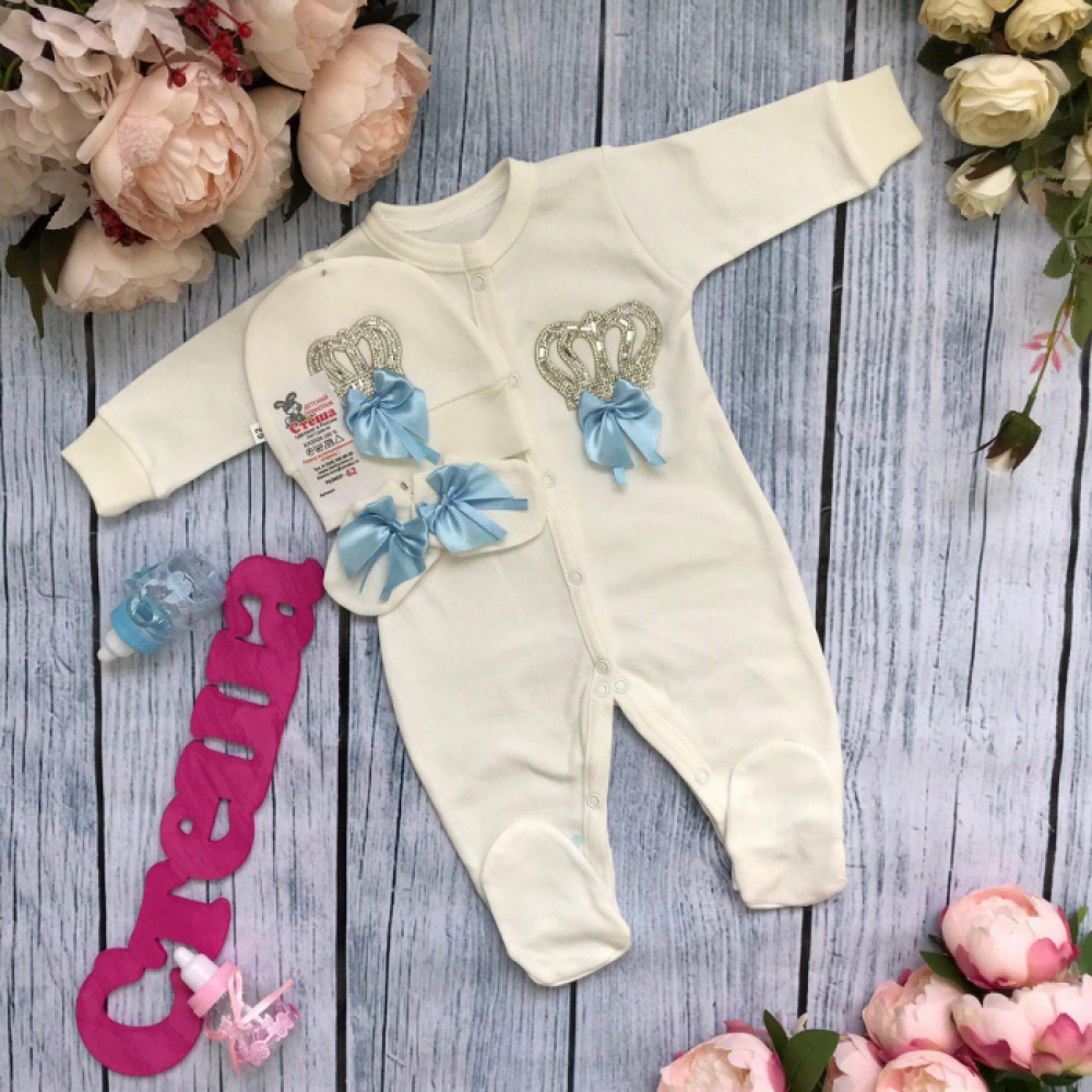 165. Комбинезон с шапкой и царапками,100% хлопок интерлок