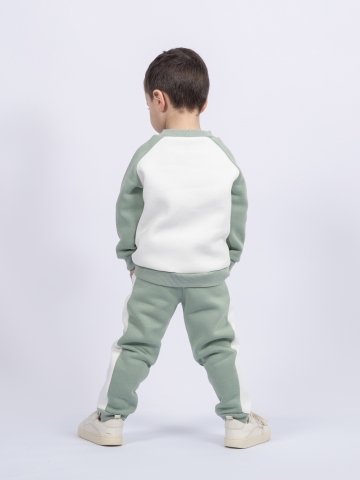 314-ОЛ. Свитшот + Штаны, олива, хлопок 65%, 35% ПЭ, 3-х нитка (начес) 98,104,110,116